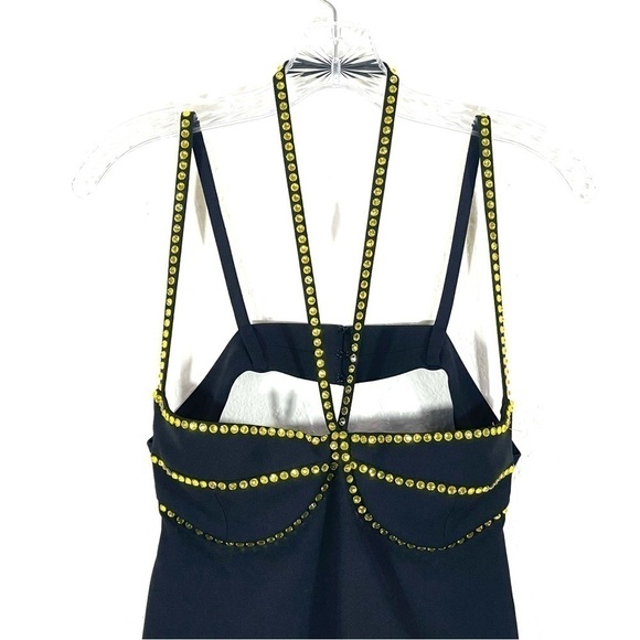 THE ATTICO CRYSTAL-EMBELLISHED SLEEVELESS MINI DRESS IN BLACK - SZ-2-4.US/40.IT - Picture 2 of 9